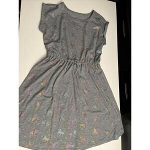 Childrens Grey Rainbow Unicorn Dress Xxl (16)